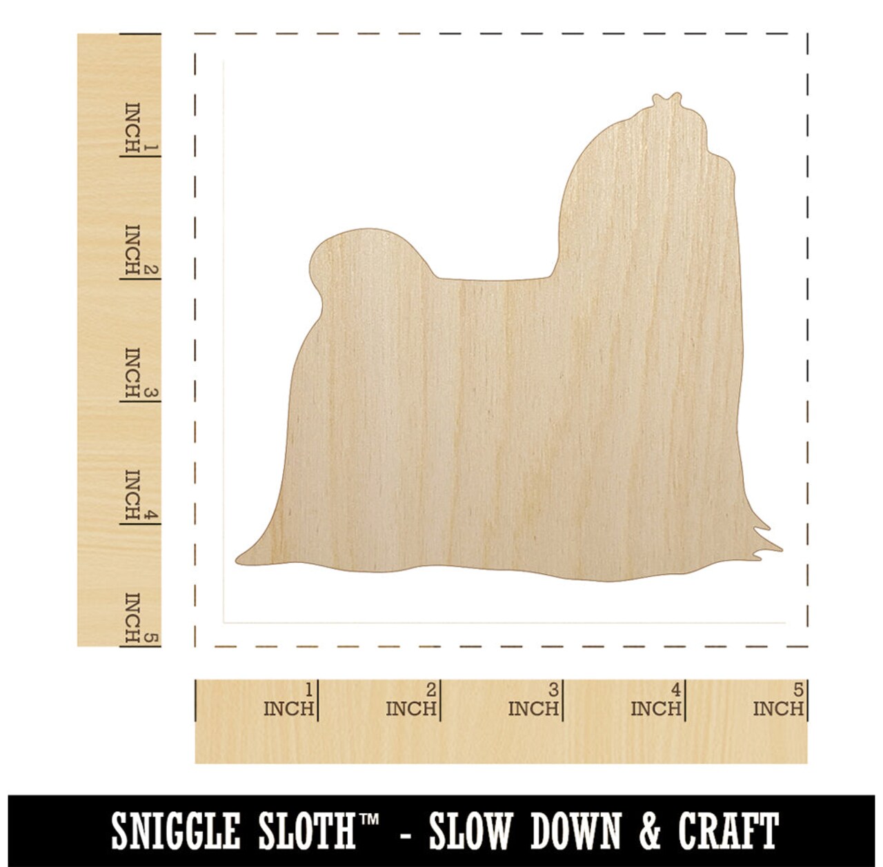 Maltese Dog Solid Unfinished Wood Shape Piece Cutout for DIY Craft Projects